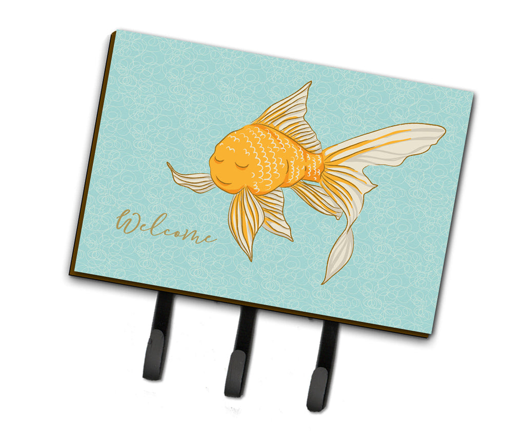 Gold Fish Welcome Leash or Key Holder Wall Hooks, Coat Rack Wall Mount, for Hanging Keys, Towels, Aprons, Leashes
