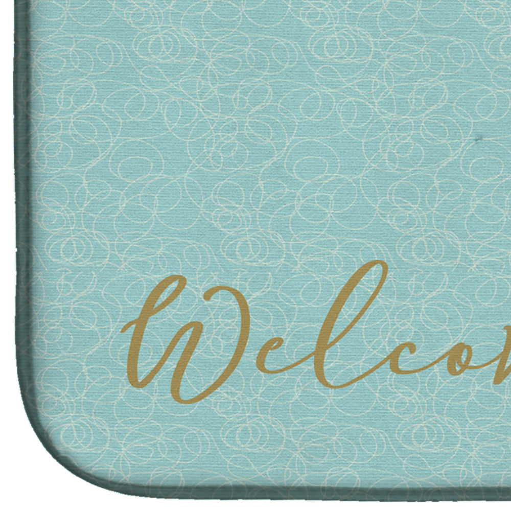 Flowers Welcome Dish Drying Mat Absorbent Dish Drying Mat Pad for Kitchen Counter Dish Drainer Mat for Countertop, 14 x 21", Multicolor