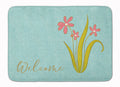 Flowers Welcome Memory Foam Kitchen Mat Machine Washable Anti-Fatigue Cushion Comfort Bath or Kitchen Rug