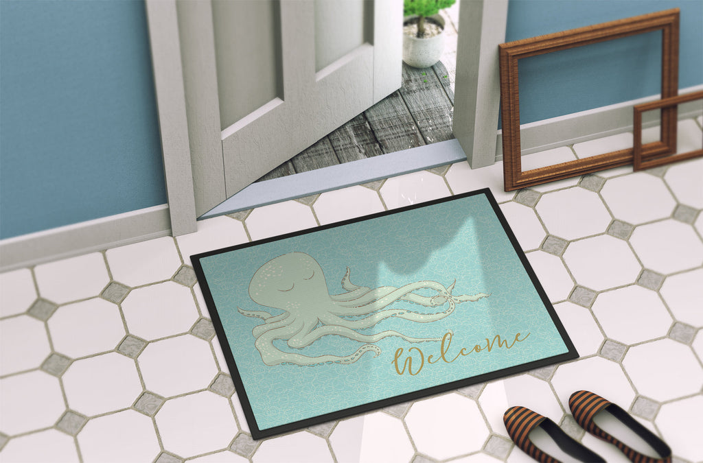Octopus Welcome Doormat Indoor Outdoor 24H X 36W Front Door Mat Rugs for Entryway, Non Slip Washable Low Pile,