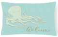 Octopus Welcome Decorative Throw Pillow 12x16 Indoor Outdoor Accent Cushion, Fabric Cover with Insert for Sofa, Bed, Porch & Living Room