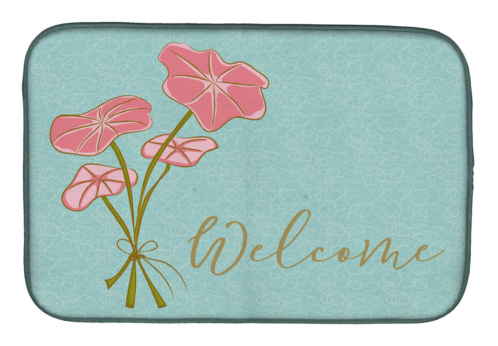Bunch of Flowers Welcome Dish Drying Mat Absorbent Dish Drying Mat Pad for Kitchen Counter Dish Drainer Mat for Countertop, 14 x 21", Multicolor