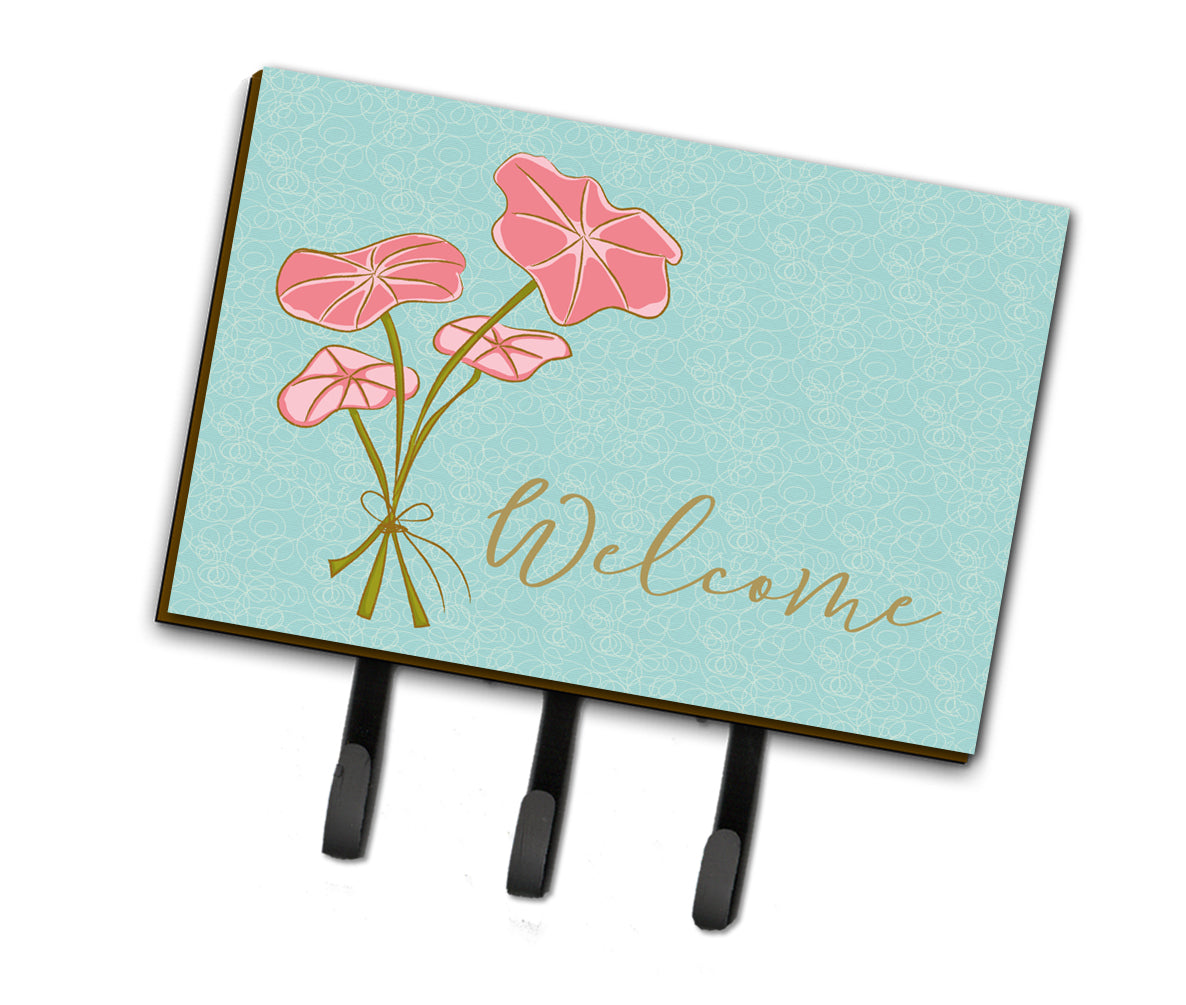 Bunch of Flowers Welcome Leash or Key Holder Wall Hooks, Coat Rack Wall Mount, for Hanging Keys, Towels, Aprons, Leashes