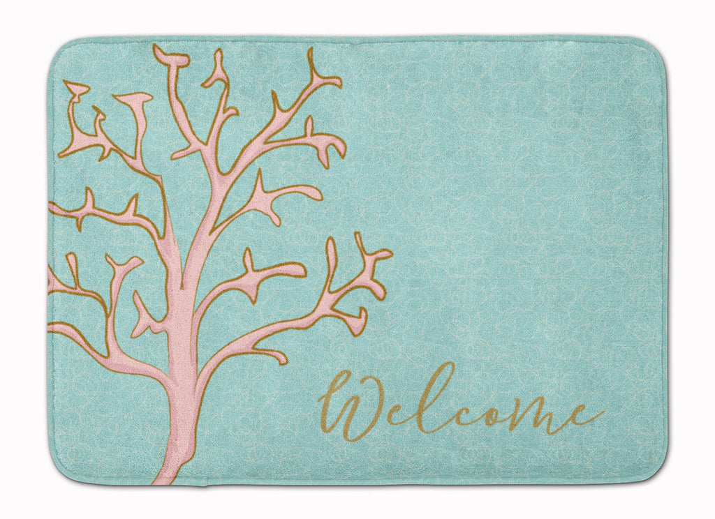 Coral Welcome Memory Foam Kitchen Mat Machine Washable Anti-Fatigue Cushion Comfort Bath or Kitchen Rug