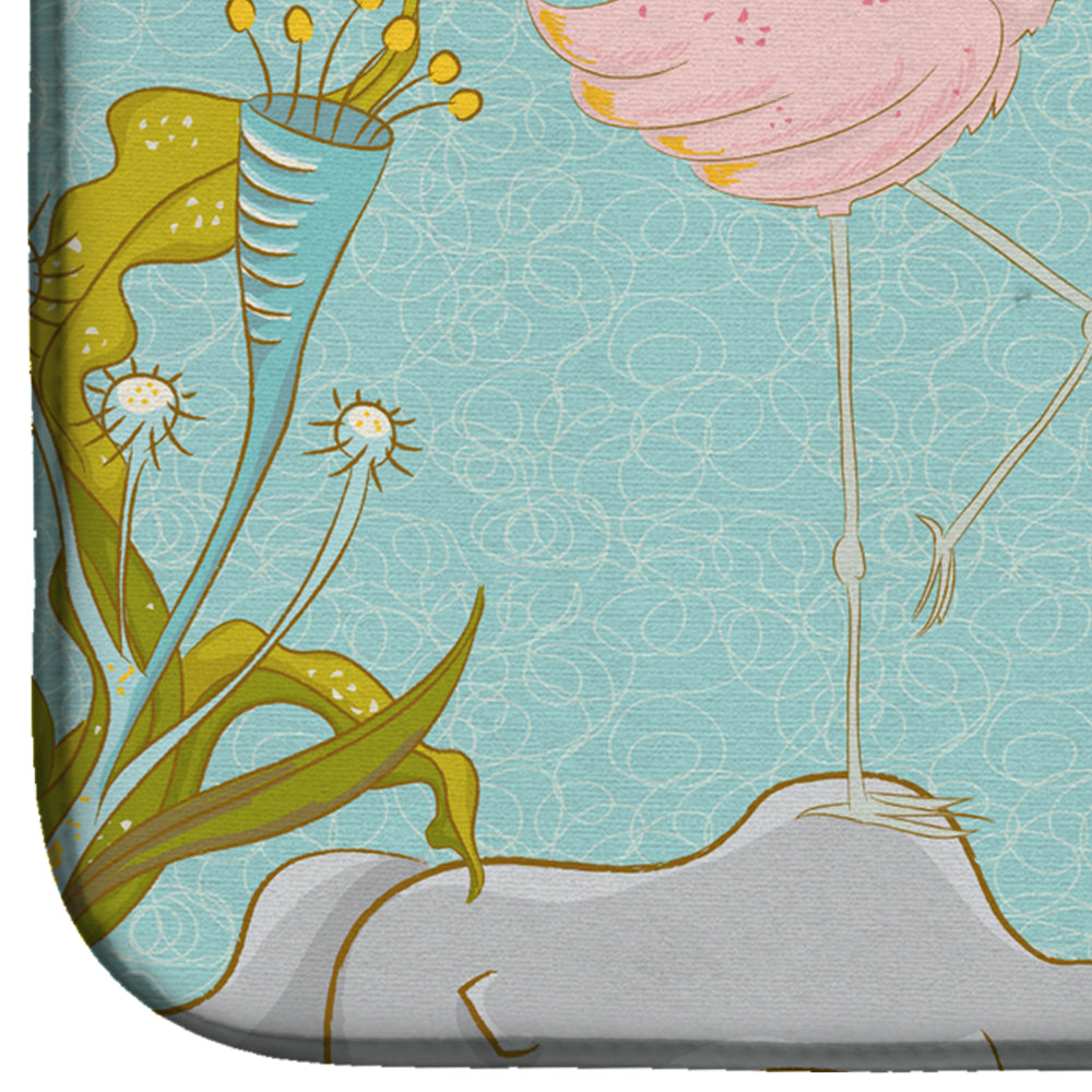 Flamingo Underwater #2 Dish Drying Mat Absorbent Dish Drying Mat Pad for Kitchen Counter Dish Drainer Mat for Countertop, 14 x 21", Multicolor