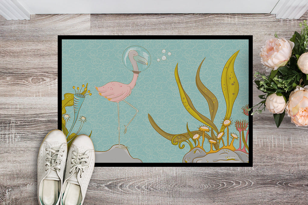 Flamingo Underwater #2 Doormat Indoor Outdoor 18H X 27W Front Door Mat Rugs for Entryway, Non Slip Washable
