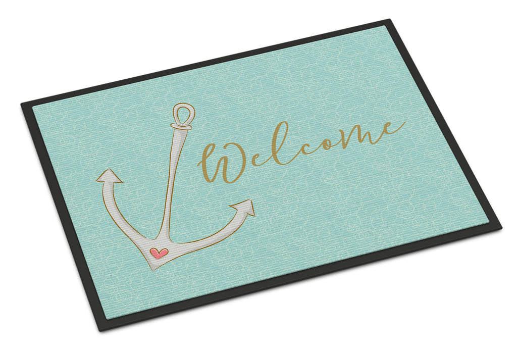 Anchor Welcome Doormat Indoor Outdoor 18H X 27W Front Door Mat Rugs for Entryway, Non Slip Washable