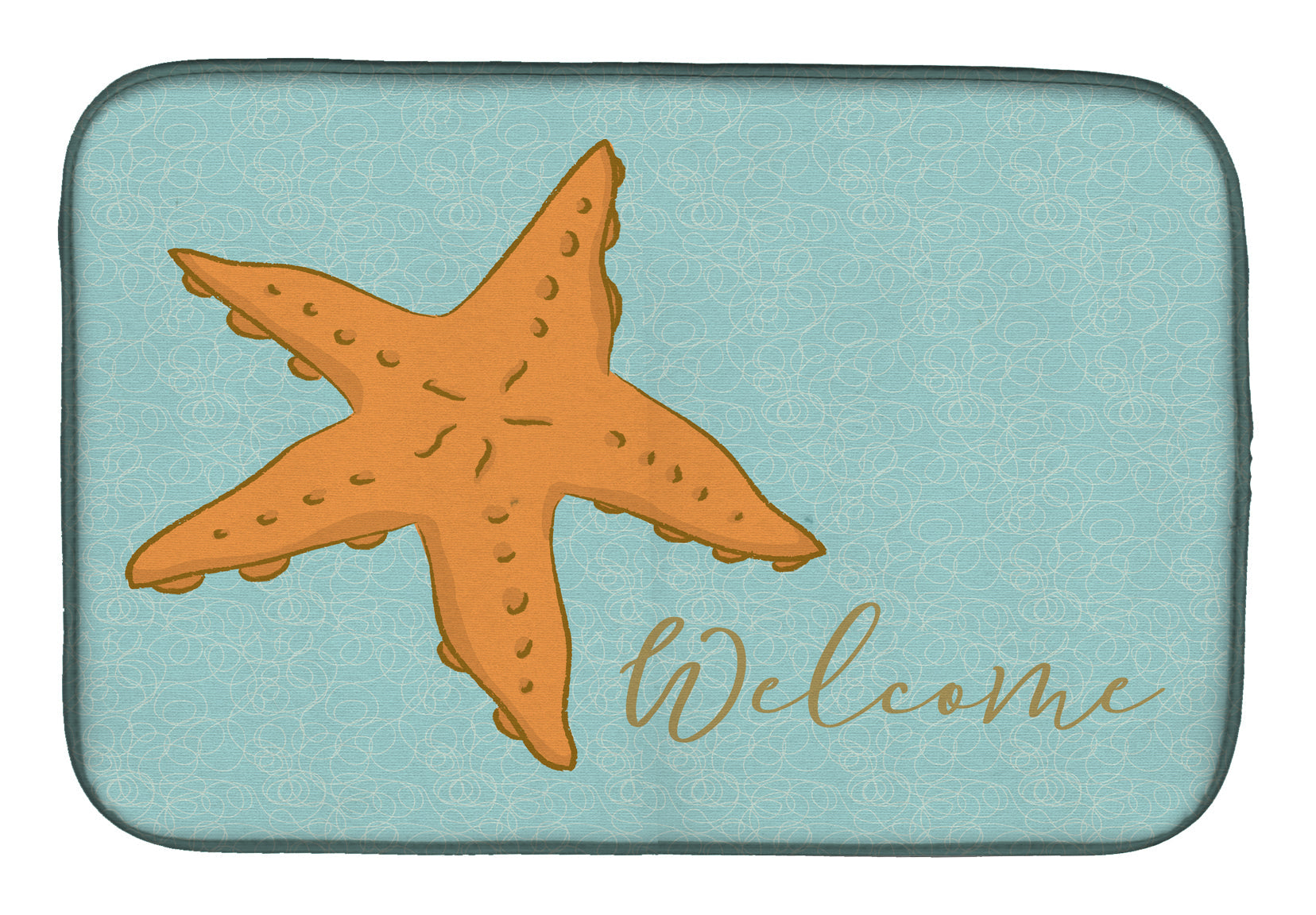 Starfish Welcome Dish Drying Mat Absorbent Dish Drying Mat Pad for Kitchen Counter Dish Drainer Mat for Countertop, 14 x 21", Multicolor