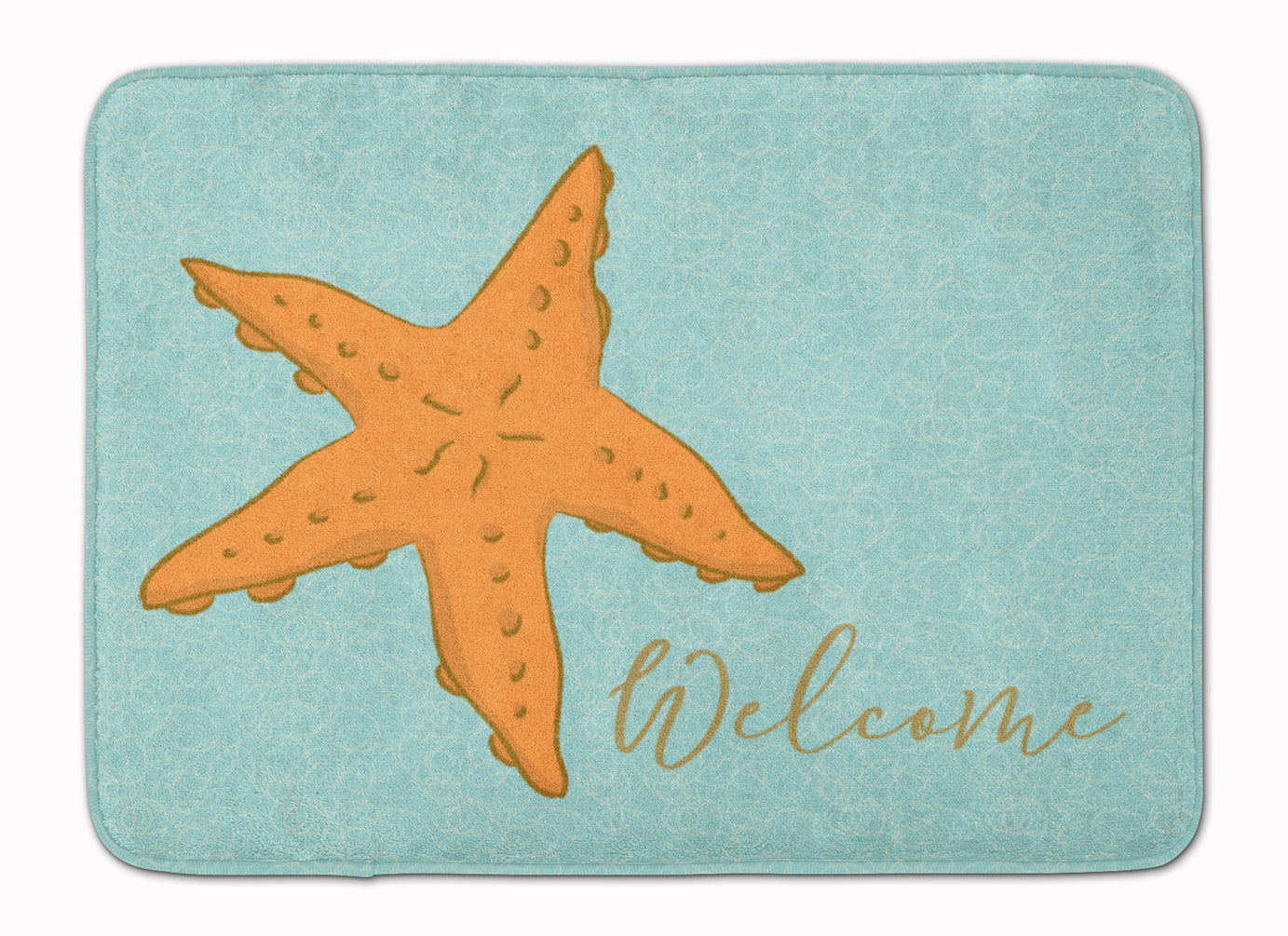 Starfish Welcome Memory Foam Kitchen Mat Machine Washable Anti-Fatigue Cushion Comfort Bath or Kitchen Rug