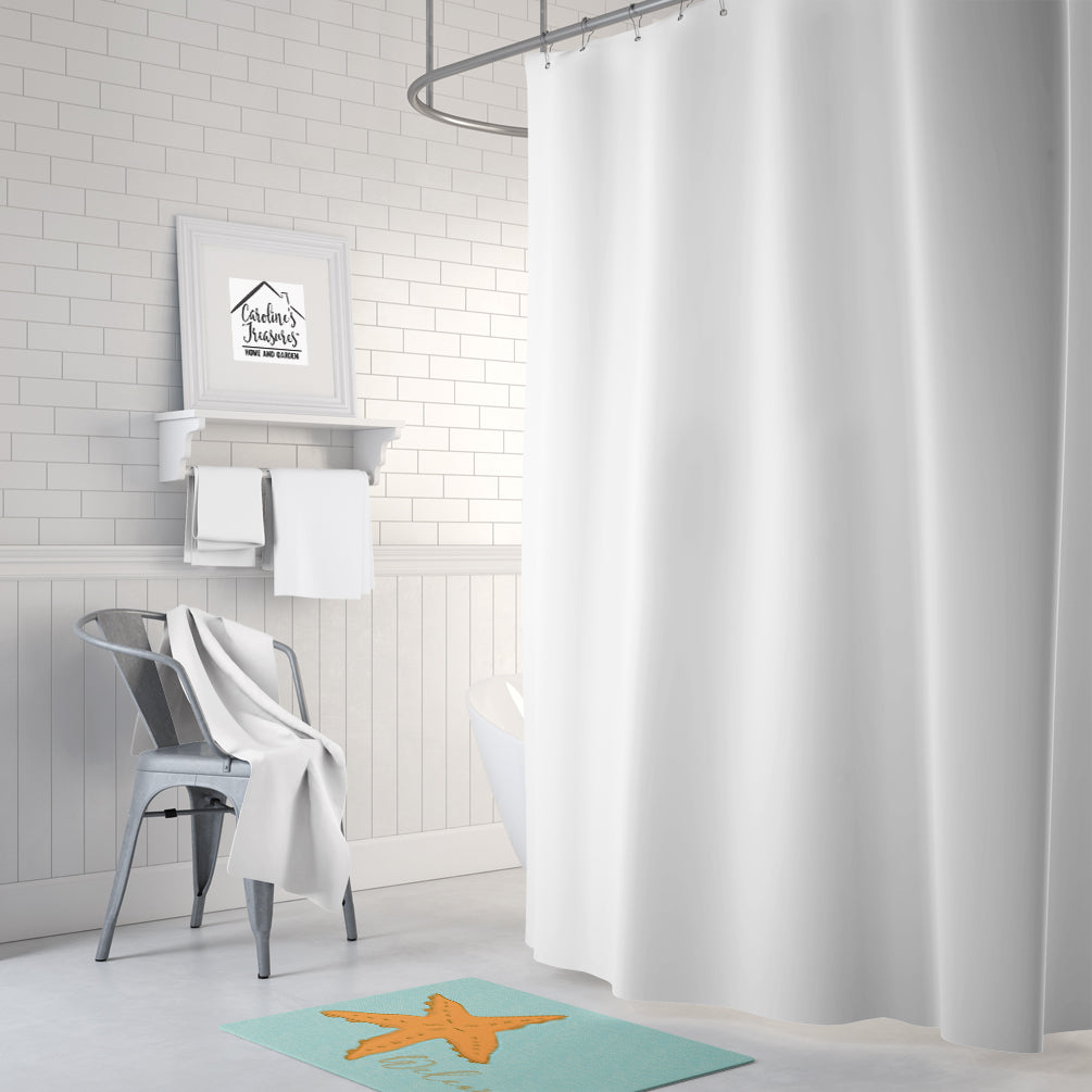 Starfish Welcome Memory Foam Kitchen Mat Machine Washable Anti-Fatigue Cushion Comfort Bath or Kitchen Rug