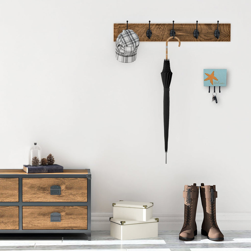 Starfish Welcome Leash or Key Holder Wall Hooks, Coat Rack Wall Mount, for Hanging Keys, Towels, Aprons, Leashes