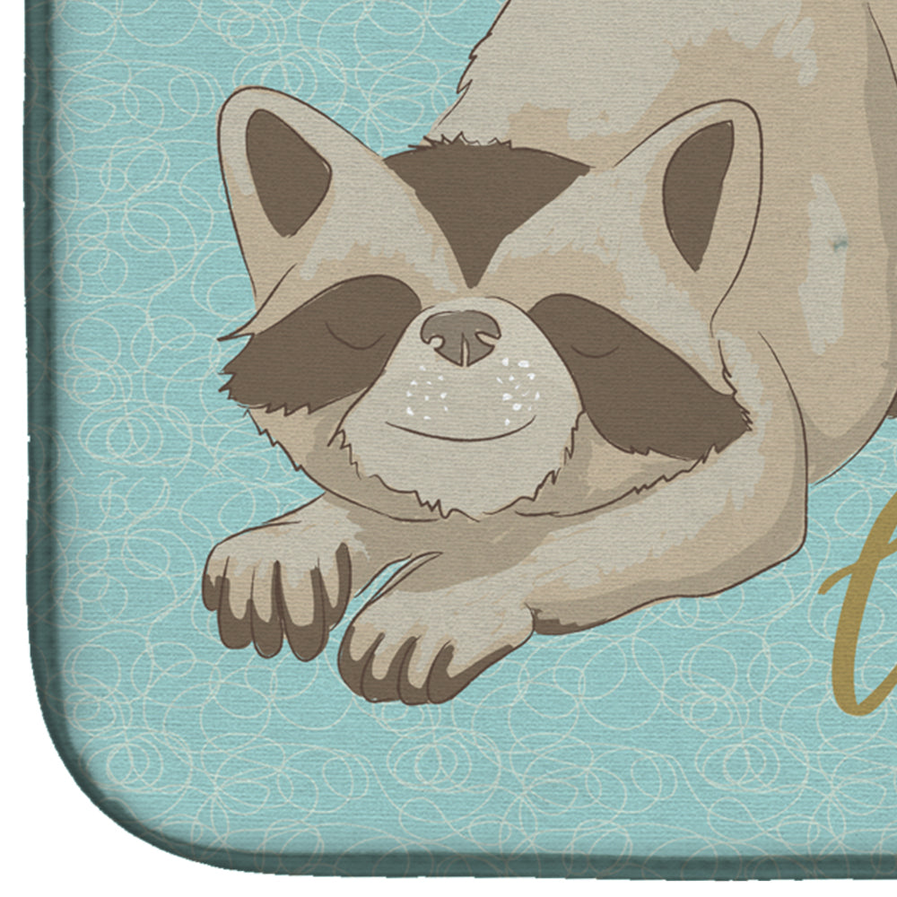 Raccoon Welcome Dish Drying Mat Absorbent Dish Drying Mat Pad for Kitchen Counter Dish Drainer Mat for Countertop, 14 x 21", Multicolor