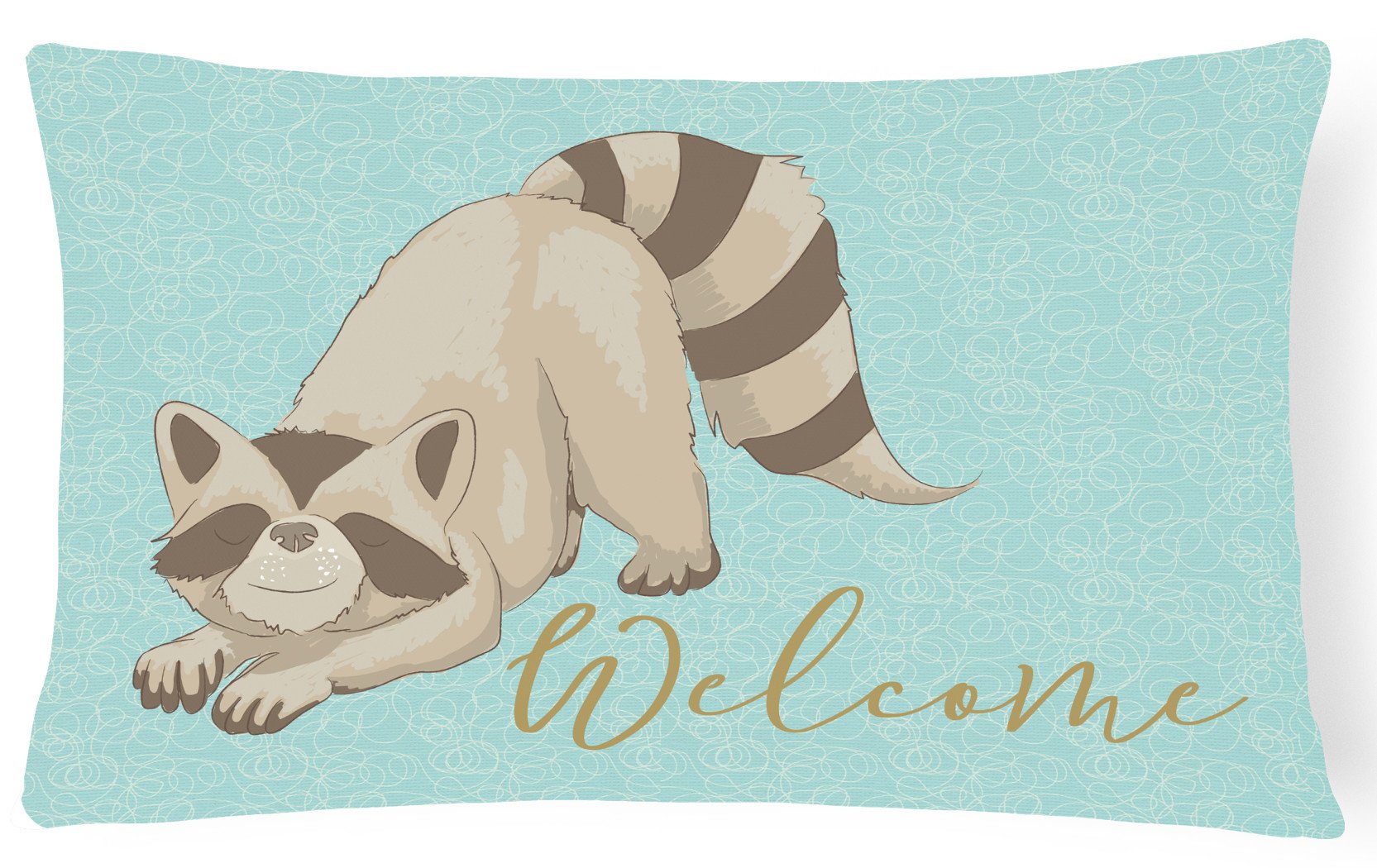 Raccoon Welcome Decorative Throw Pillow 12x16 Indoor Outdoor Accent Cushion, Fabric Cover with Insert for Sofa, Bed, Porch & Living Room