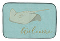 Sting Ray Welcome Dish Drying Mat Absorbent Dish Drying Mat Pad for Kitchen Counter Dish Drainer Mat for Countertop, 14 x 21", Multicolor