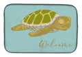 Sea Turtle Welcome Dish Drying Mat Absorbent Dish Drying Mat Pad for Kitchen Counter Dish Drainer Mat for Countertop, 14 x 21", Multicolor