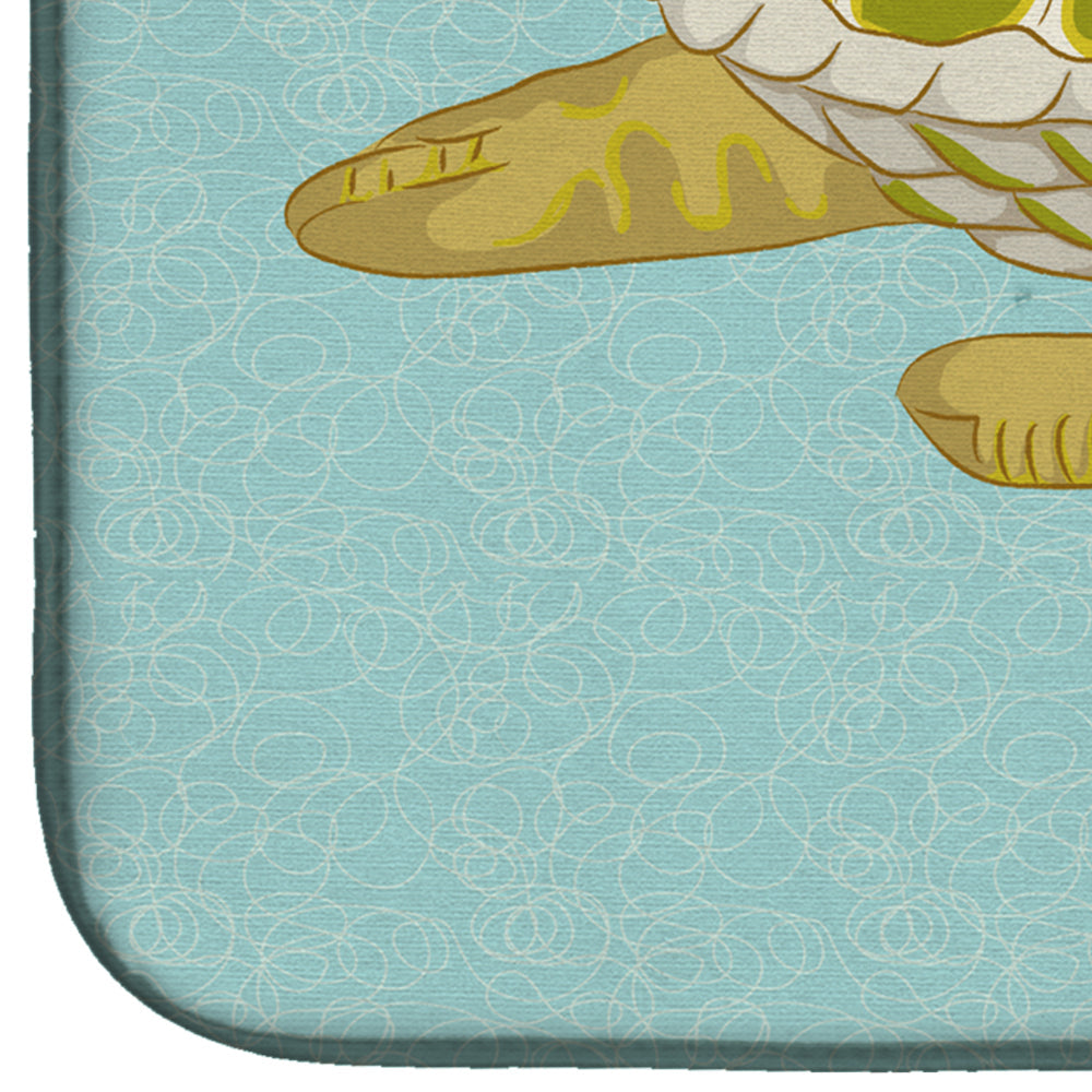 Sea Turtle Welcome Dish Drying Mat Absorbent Dish Drying Mat Pad for Kitchen Counter Dish Drainer Mat for Countertop, 14 x 21", Multicolor