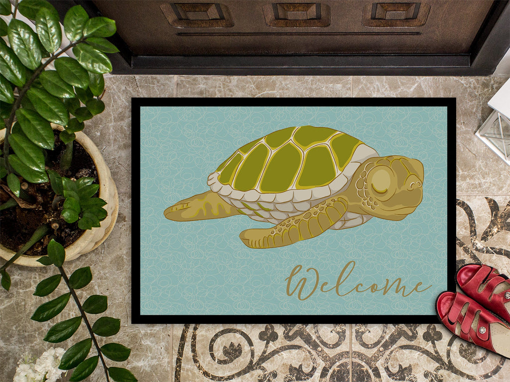 Sea Turtle Welcome Doormat Indoor Outdoor 24H X 36W Front Door Mat Rugs for Entryway, Non Slip Washable Low Pile,