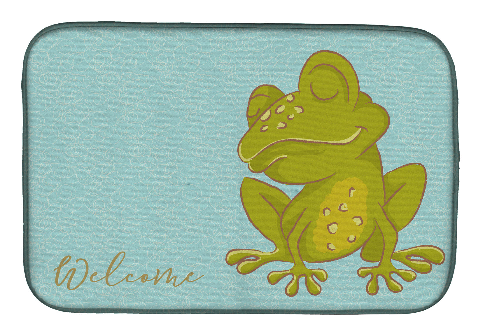 Frog Welcome Dish Drying Mat Absorbent Dish Drying Mat Pad for Kitchen Counter Dish Drainer Mat for Countertop, 14 x 21", Multicolor