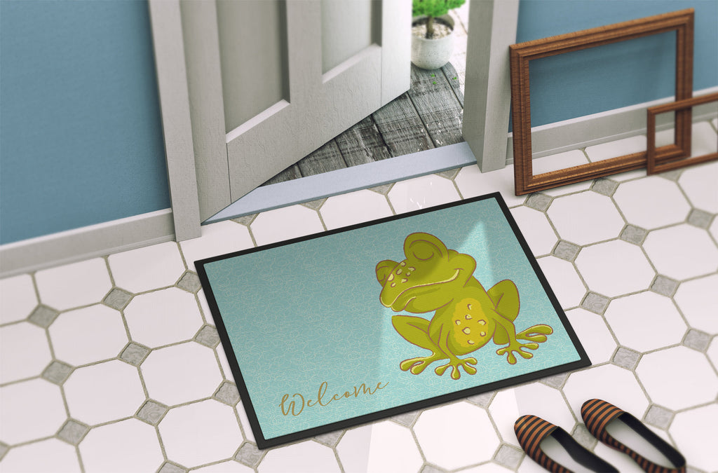 Frog Welcome Doormat Indoor Outdoor 24H X 36W Front Door Mat Rugs for Entryway, Non Slip Washable Low Pile,