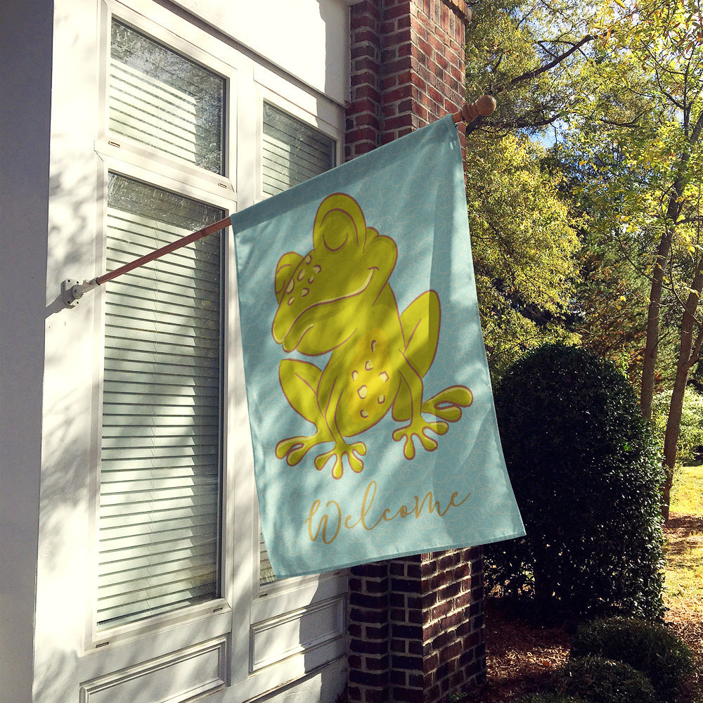Frog House Flag 28x40 Porch Sleeve Pole Decorative Outside Yard Banner Artwork Wall Hanging, Polyester