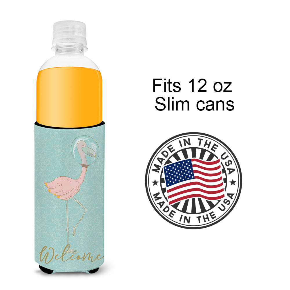 Flamingo Underwater Slim Can Hugger , Insulated Foam Hugger for 12 oz Slim Cans, Beer Bottles & Water Bottles, Printed in USA
