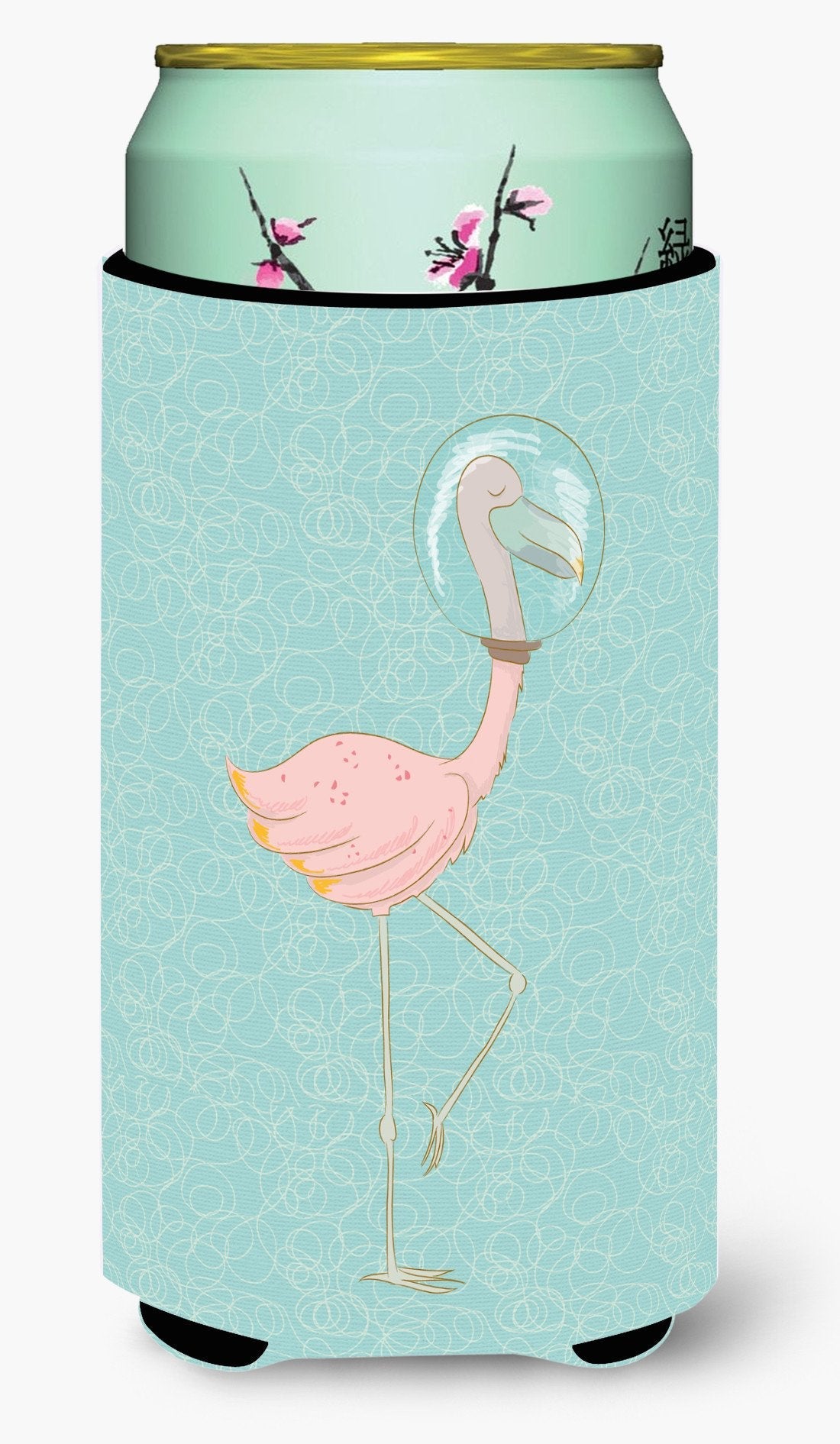 Flamingo Underwater Tall Boy Hugger Can Cooler Sleeve Machine Washable Drink Collapsible Insulator Beverage Insulated Holder