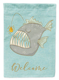 Frog Fish House Flag 28x40 Porch Sleeve Pole Decorative Outside Yard Banner Artwork Wall Hanging, Polyester
