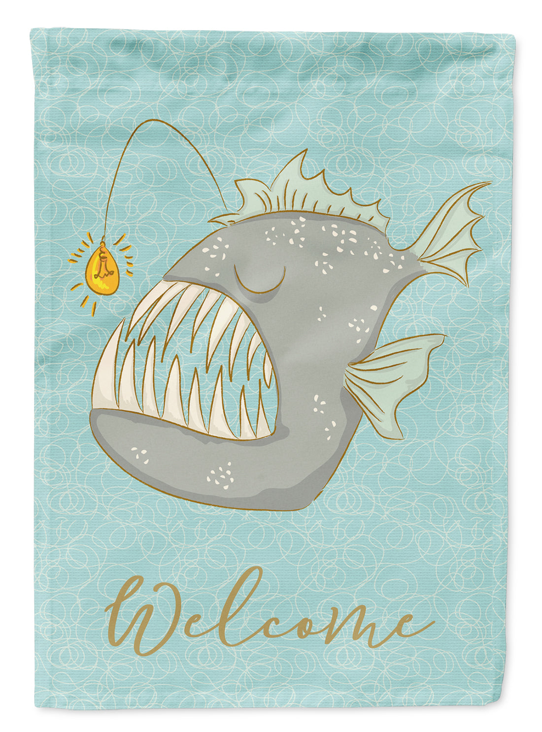 Frog Fish House Flag 28x40 Porch Sleeve Pole Decorative Outside Yard Banner Artwork Wall Hanging, Polyester