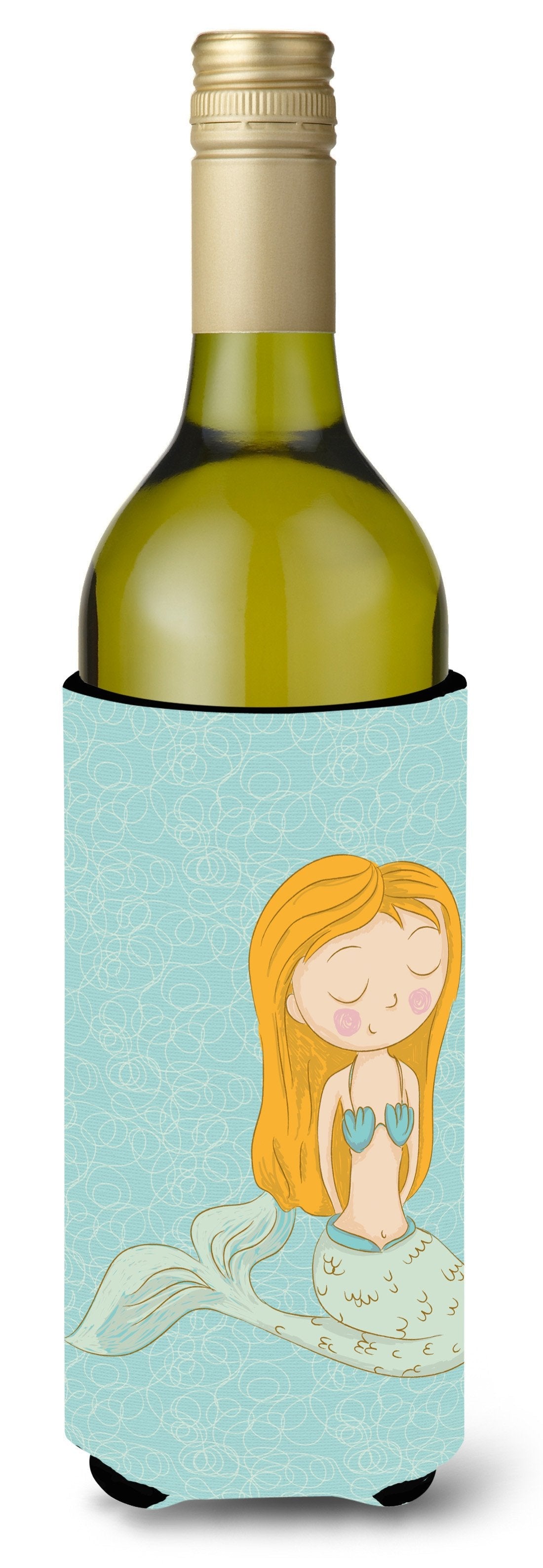 Mermaid Wine Bottle Hugger Gift Sleeve for Standard 750 ml Bottles, Insulated Reusable Also Fits Mini Shot & Pint Bottles