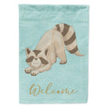 Raccoon House Flag 28x40 Porch Sleeve Pole Decorative Outside Yard Banner Artwork Wall Hanging, Polyester