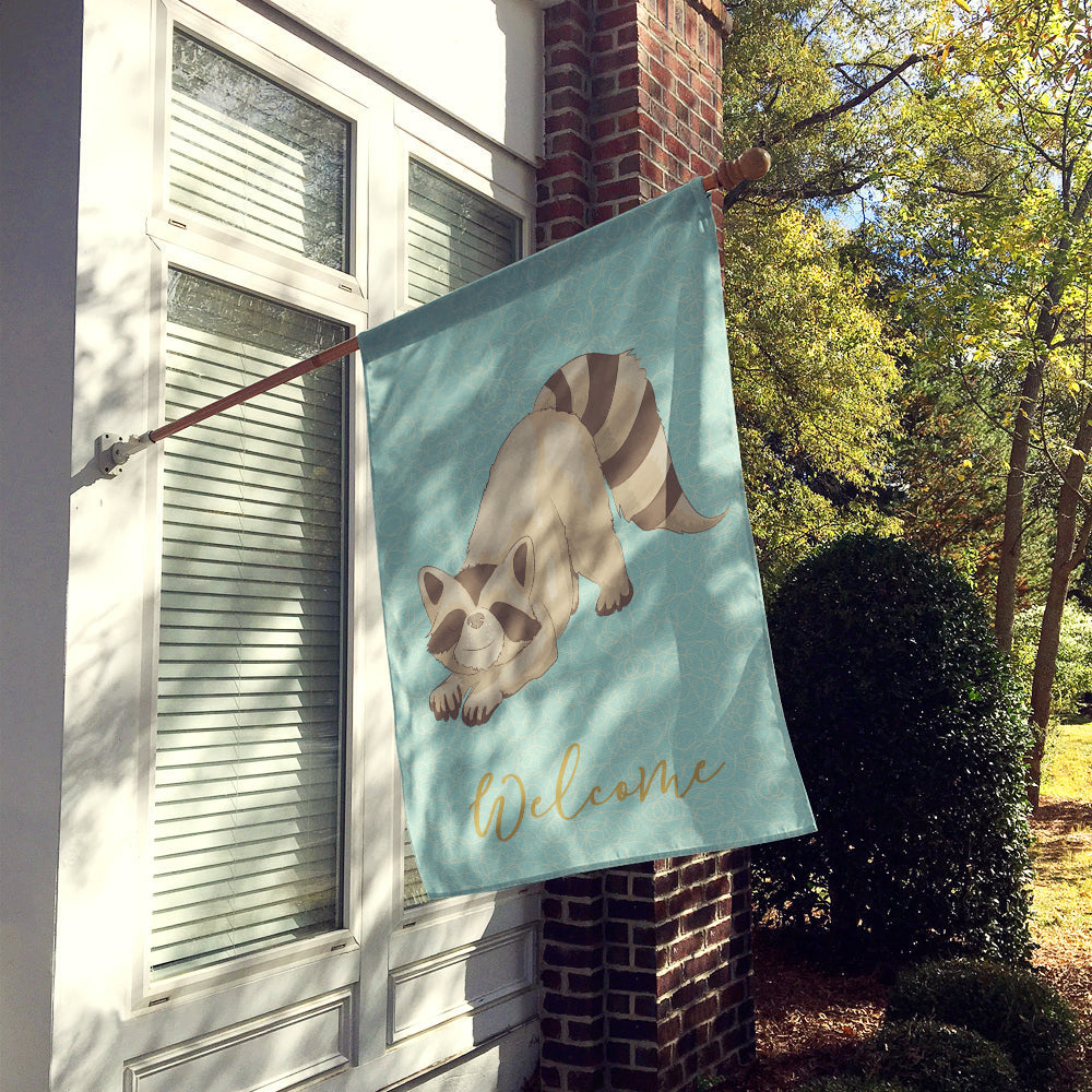 Raccoon House Flag 28x40 Porch Sleeve Pole Decorative Outside Yard Banner Artwork Wall Hanging, Polyester