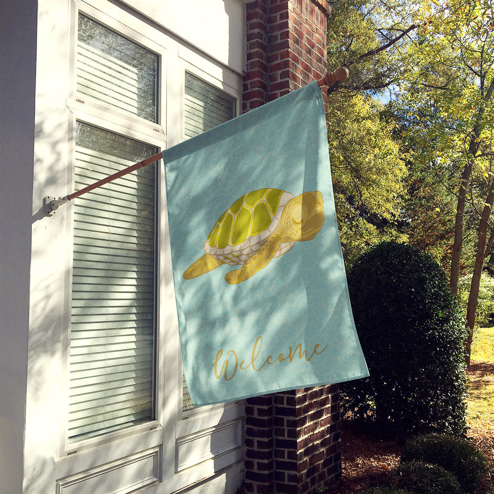 Sea Turtle House Flag 28x40 Porch Sleeve Pole Decorative Outside Yard Banner Artwork Wall Hanging, Polyester