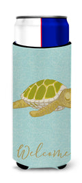 Sea Turtle Slim Can Hugger , Insulated Foam Hugger for 12 oz Slim Cans, Beer Bottles & Water Bottles, Printed in USA