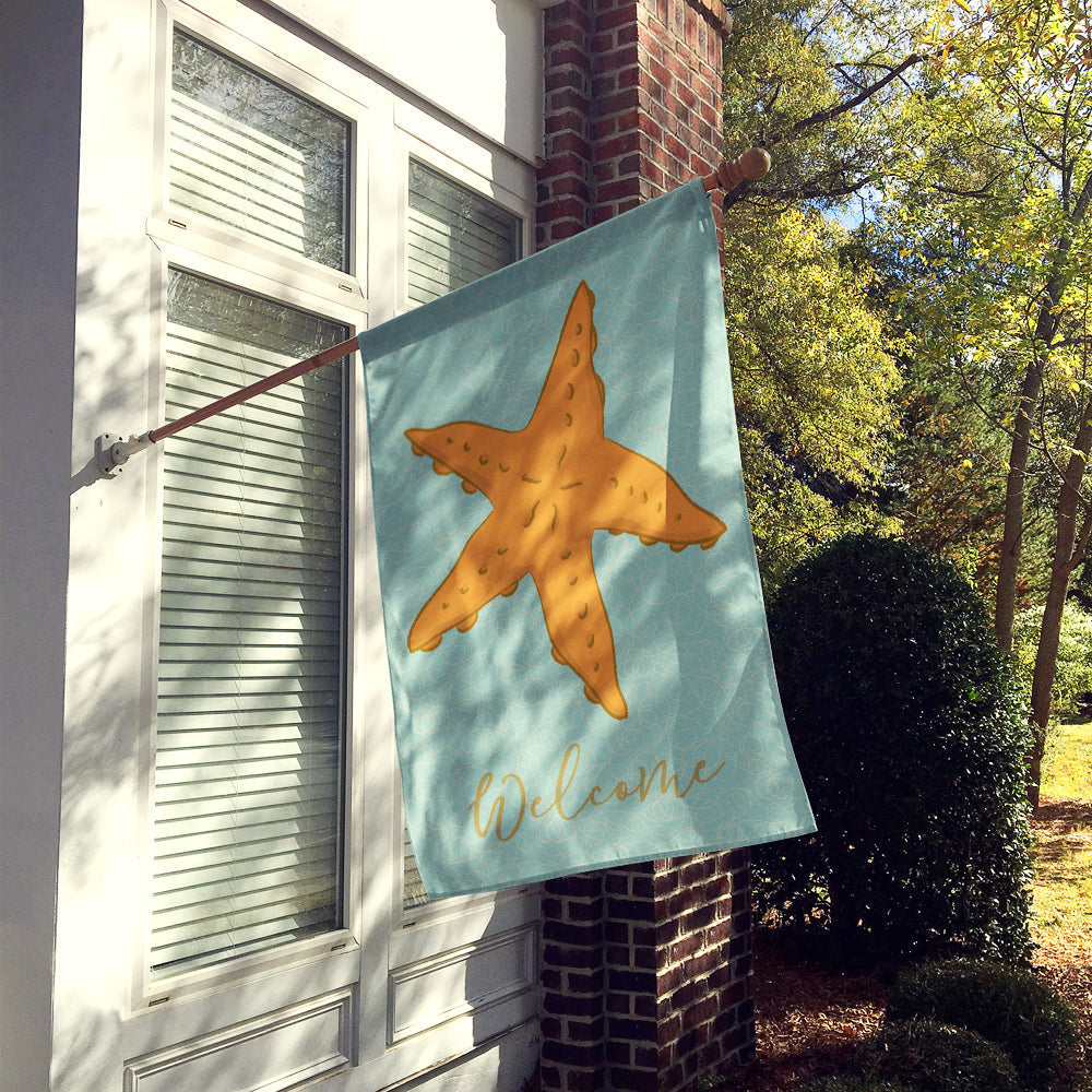 Starfish House Flag 28x40 Porch Sleeve Pole Decorative Outside Yard Banner Artwork Wall Hanging, Polyester