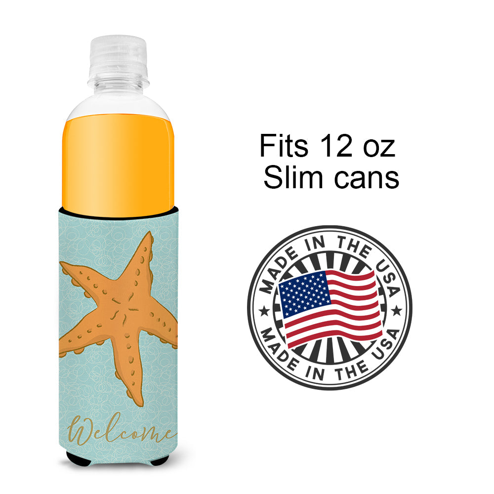 Starfish Slim Can Hugger , Insulated Foam Hugger for 12 oz Slim Cans, Beer Bottles & Water Bottles, Printed in USA