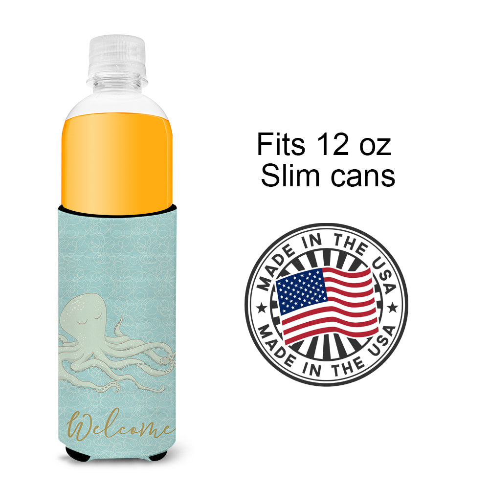 Octopus Slim Can Hugger , Insulated Foam Hugger for 12 oz Slim Cans, Beer Bottles & Water Bottles, Printed in USA