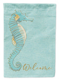 Seahorse House Flag 28x40 Porch Sleeve Pole Decorative Outside Yard Banner Artwork Wall Hanging, Polyester