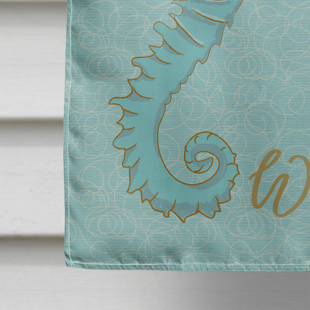 Seahorse House Flag 28x40 Porch Sleeve Pole Decorative Outside Yard Banner Artwork Wall Hanging, Polyester