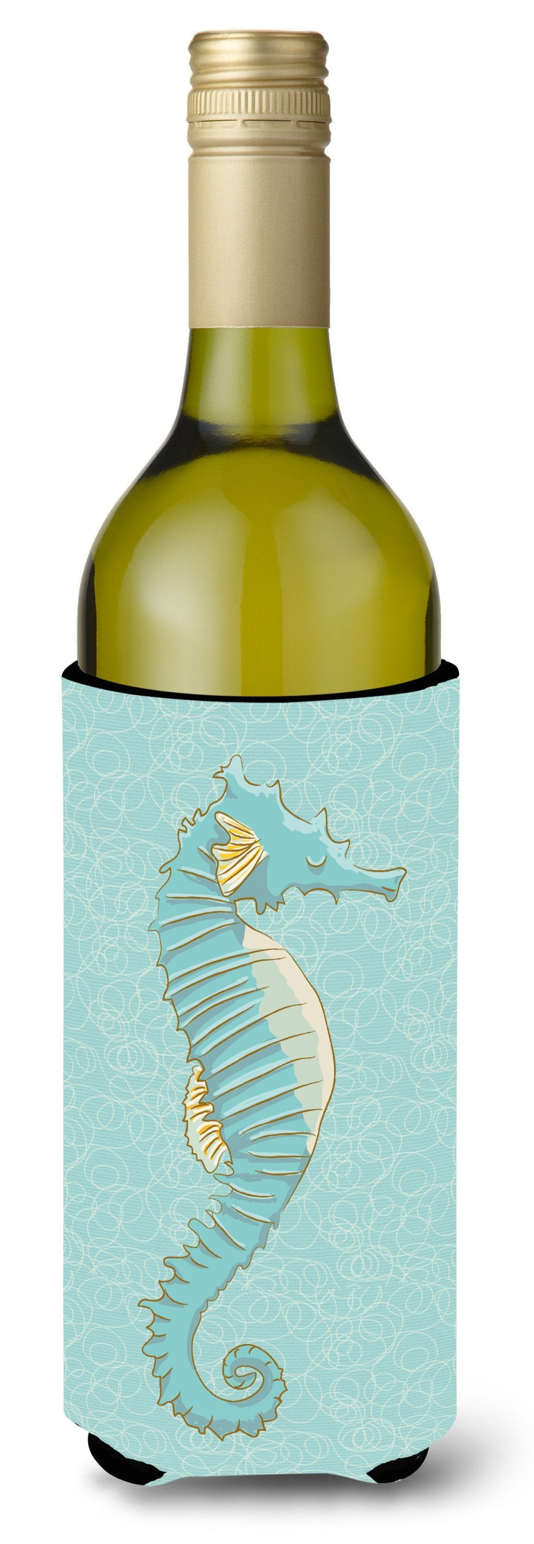 Seahorse Wine Bottle Hugger Gift Sleeve for Standard 750 ml Bottles, Insulated Reusable Also Fits Mini Shot & Pint Bottles