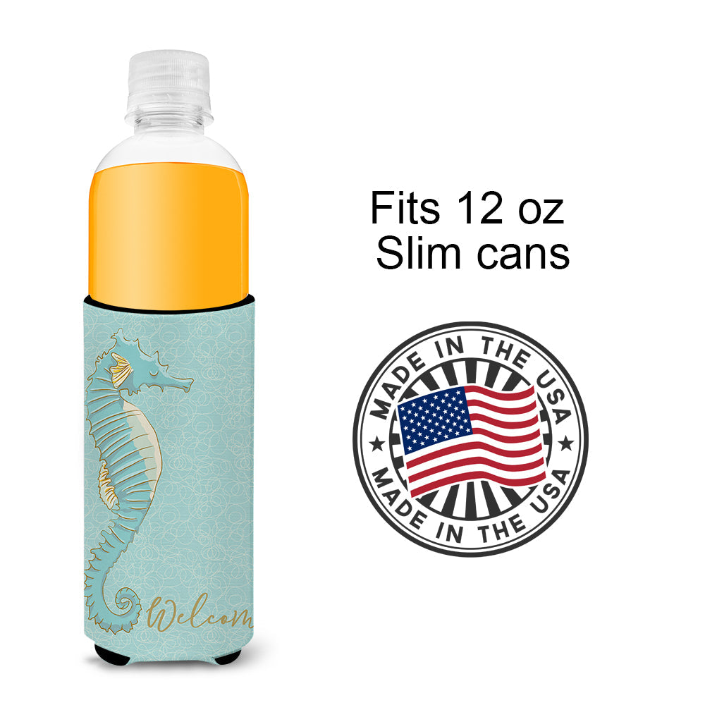 Seahorse Slim Can Hugger , Insulated Foam Hugger for 12 oz Slim Cans, Beer Bottles & Water Bottles, Printed in USA