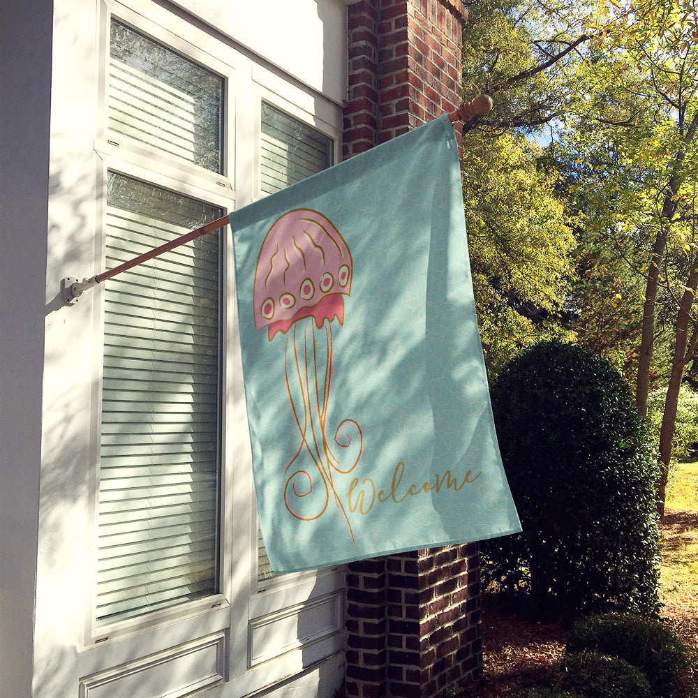Jelly Fish House Flag 28x40 Porch Sleeve Pole Decorative Outside Yard Banner Artwork Wall Hanging, Polyester
