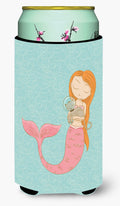 Mermaid with Cat Tall Boy Hugger Can Cooler Sleeve Machine Washable Drink Collapsible Insulator Beverage Insulated Holder