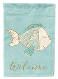 Blue Fish House Flag 28x40 Porch Sleeve Pole Decorative Outside Yard Banner Artwork Wall Hanging, Polyester
