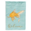 Gold Fish House Flag 28x40 Porch Sleeve Pole Decorative Outside Yard Banner Artwork Wall Hanging, Polyester