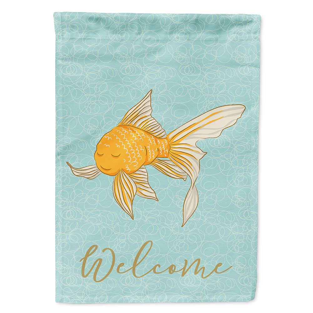 Gold Fish House Flag 28x40 Porch Sleeve Pole Decorative Outside Yard Banner Artwork Wall Hanging, Polyester