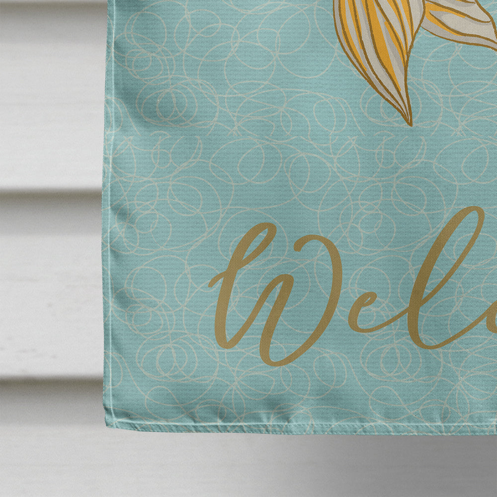Gold Fish House Flag 28x40 Porch Sleeve Pole Decorative Outside Yard Banner Artwork Wall Hanging, Polyester