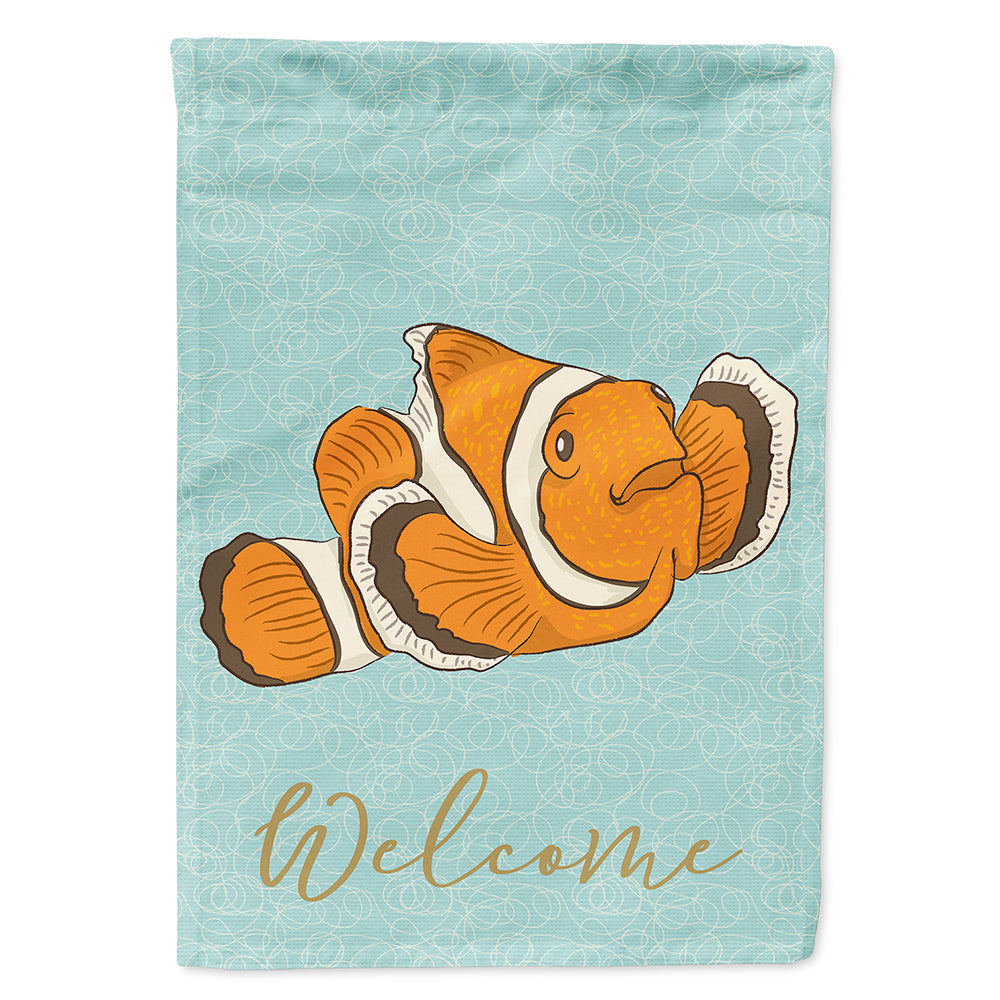 Clown Fish House Flag 28x40 Porch Sleeve Pole Decorative Outside Yard Banner Artwork Wall Hanging, Polyester