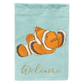 Clown Fish House Flag 28x40 Porch Sleeve Pole Decorative Outside Yard Banner Artwork Wall Hanging, Polyester