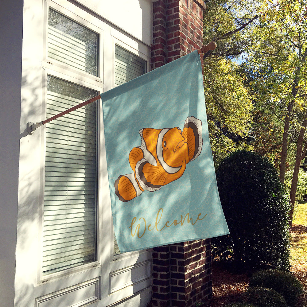 Clown Fish House Flag 28x40 Porch Sleeve Pole Decorative Outside Yard Banner Artwork Wall Hanging, Polyester