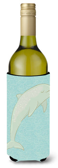 Dolphin Wine Bottle Hugger Gift Sleeve for Standard 750 ml Bottles, Insulated Reusable Also Fits Mini Shot & Pint Bottles